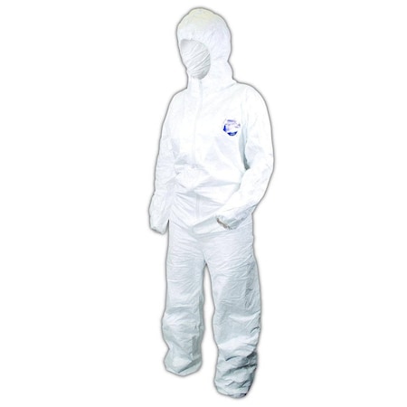 Dupont Disposable Coveralls, Hooded, 4XL, Tyvek, Serged Seam, White CVCH11-XXXXL